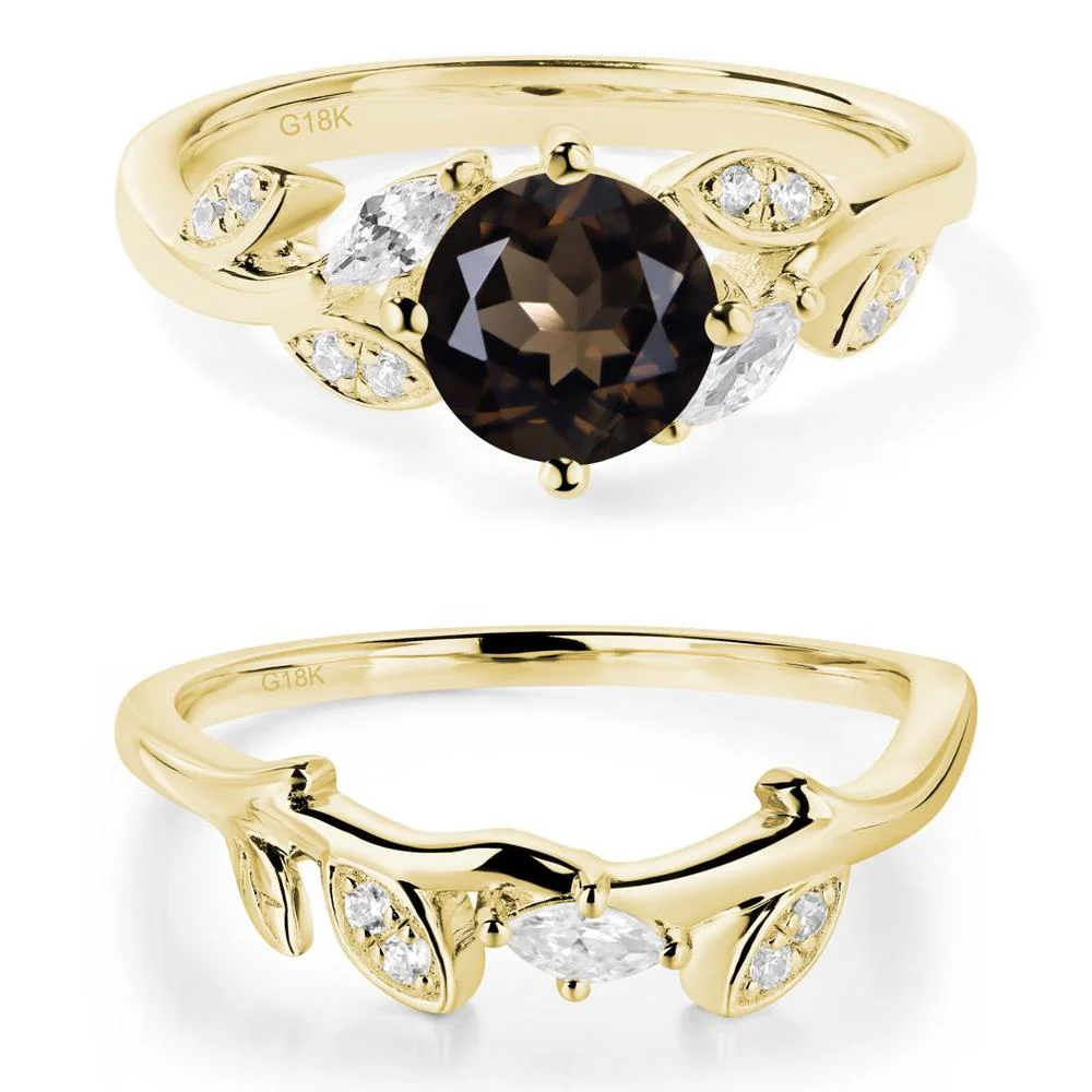 Vine Leaf Smoky Quartz Engagement Ring - Image 21