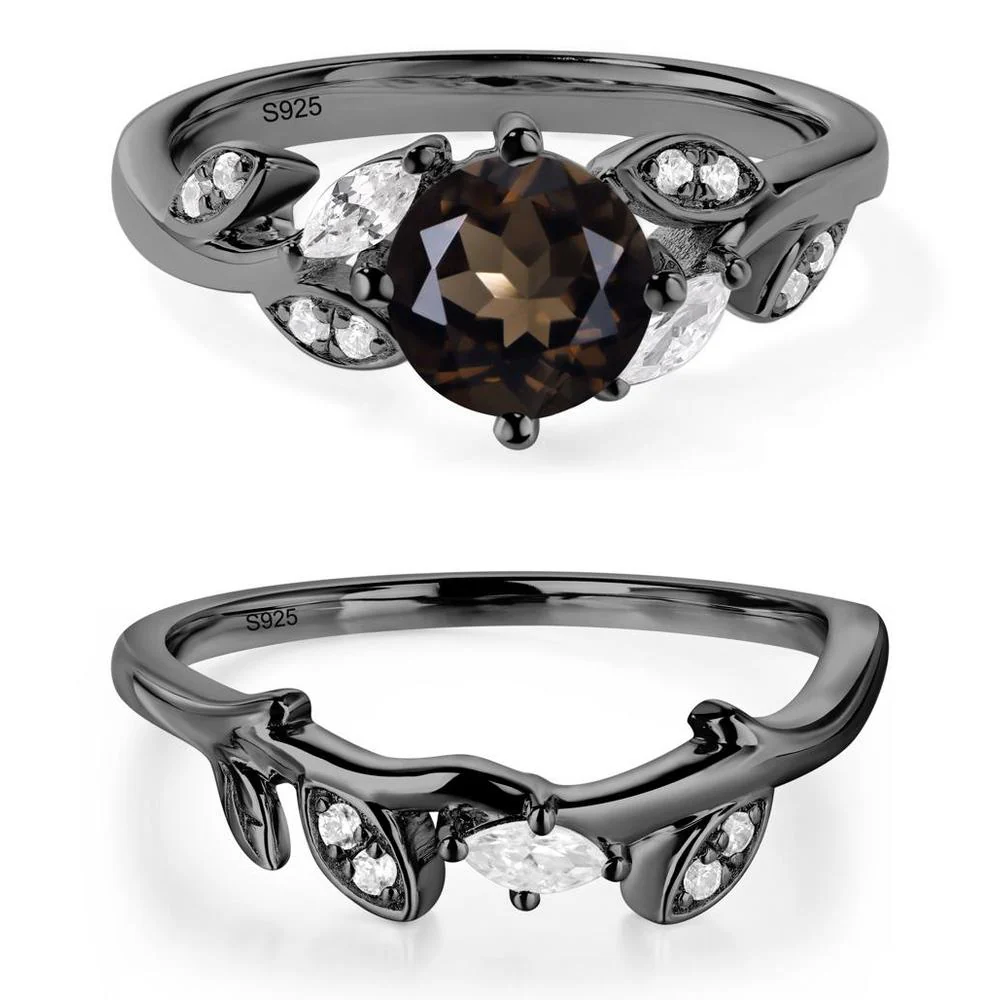 Vine Leaf Smoky Quartz Engagement Ring - Image 23
