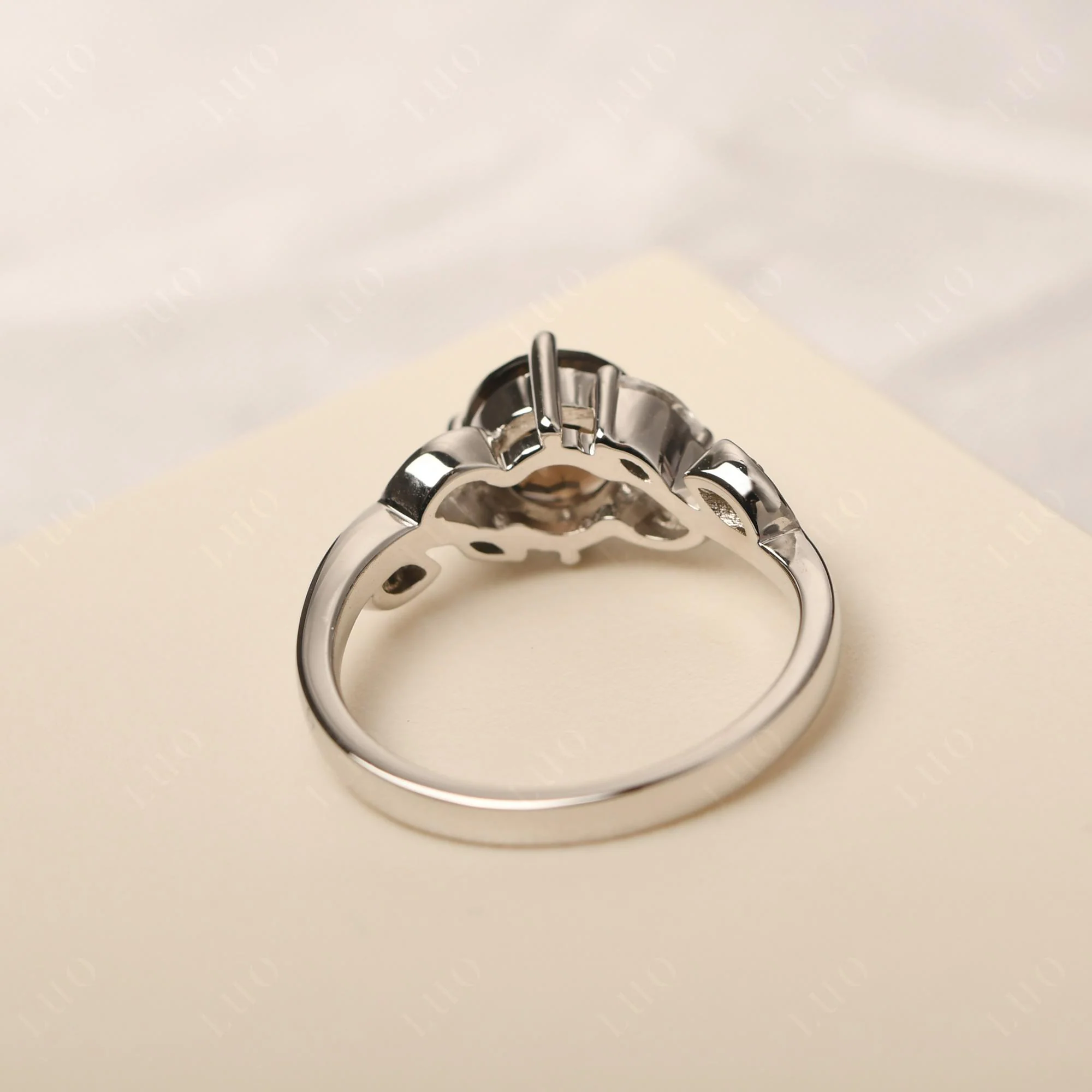 Vine Leaf Smoky Quartz Engagement Ring - Image 31