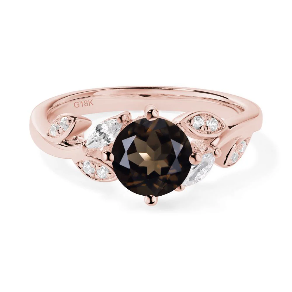 Vine Leaf Smoky Quartz Engagement Ring - Image 8