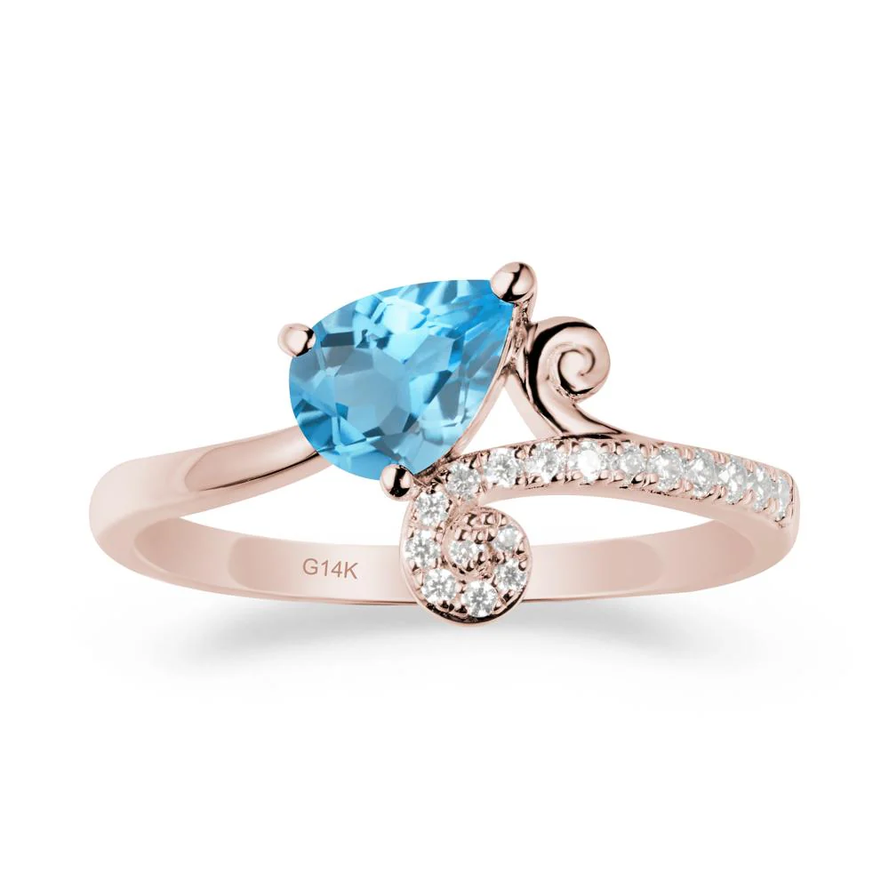 Vine Swiss Blue Topaz Bypass Ring - Image 2