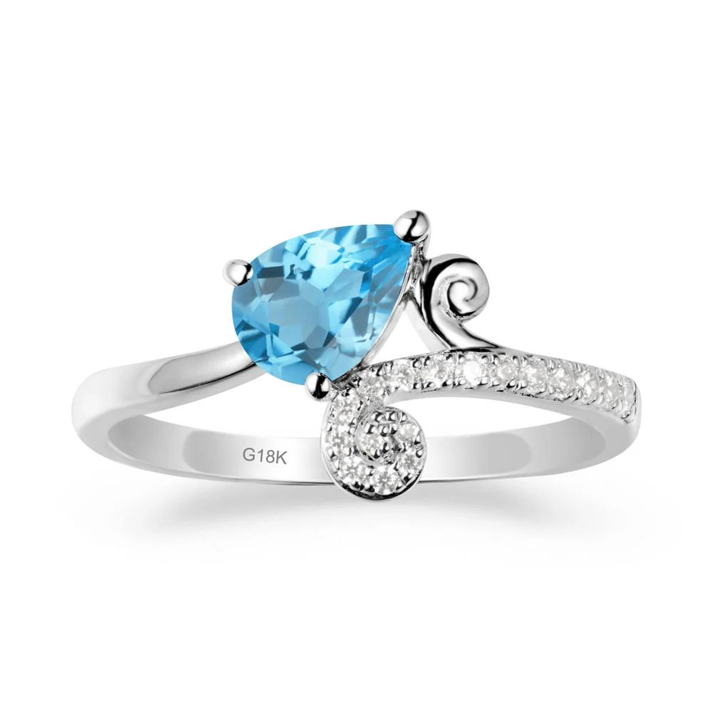 Vine Swiss Blue Topaz Bypass Ring - Image 6