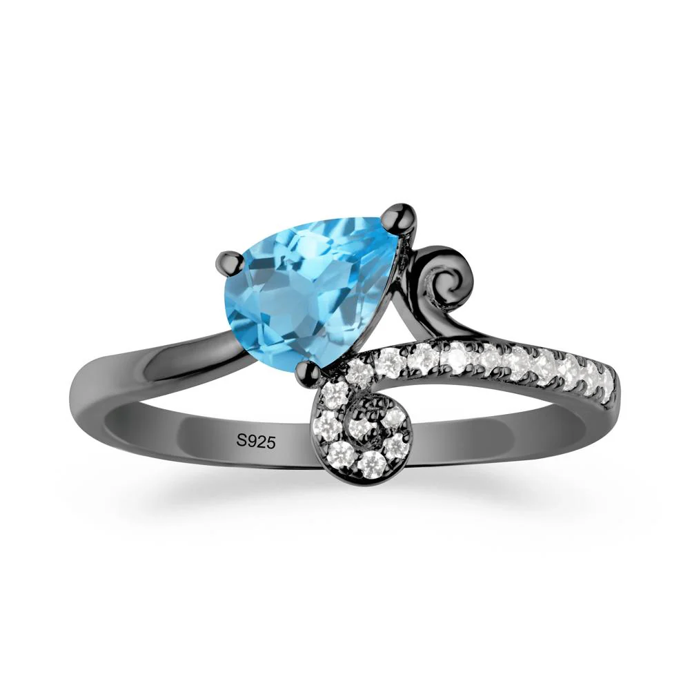 Vine Swiss Blue Topaz Bypass Ring - Image 8