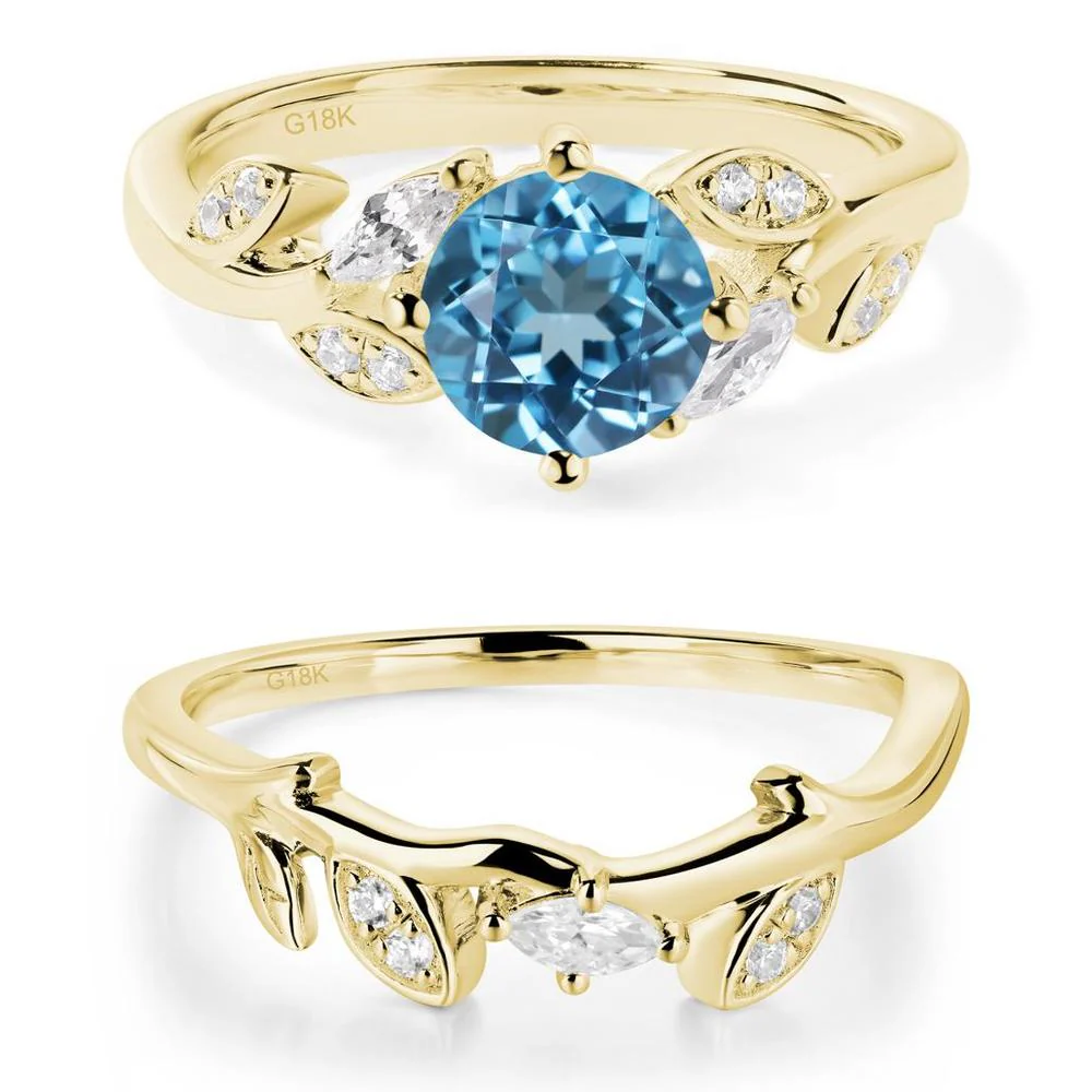 Vine Leaf Swiss Blue Topaz Engagement Ring - Image 21