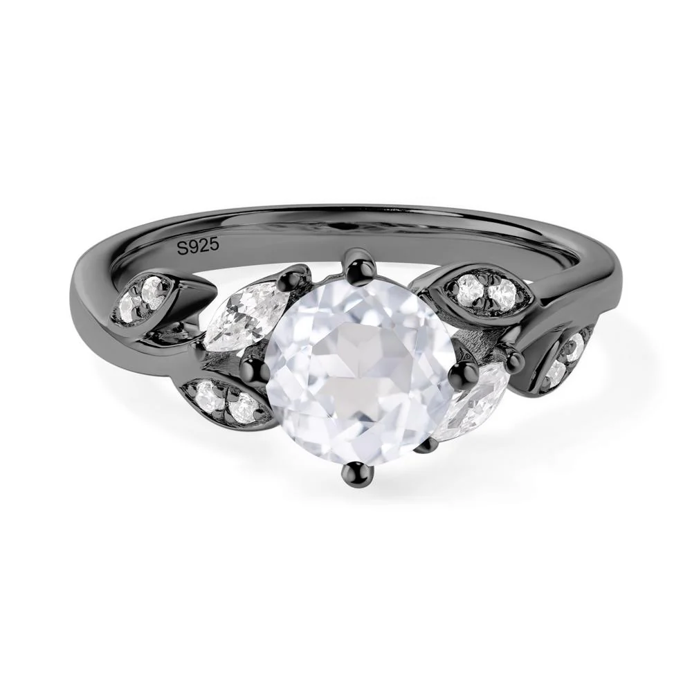 Vine Leaf White Topaz Engagement Ring - Image 2