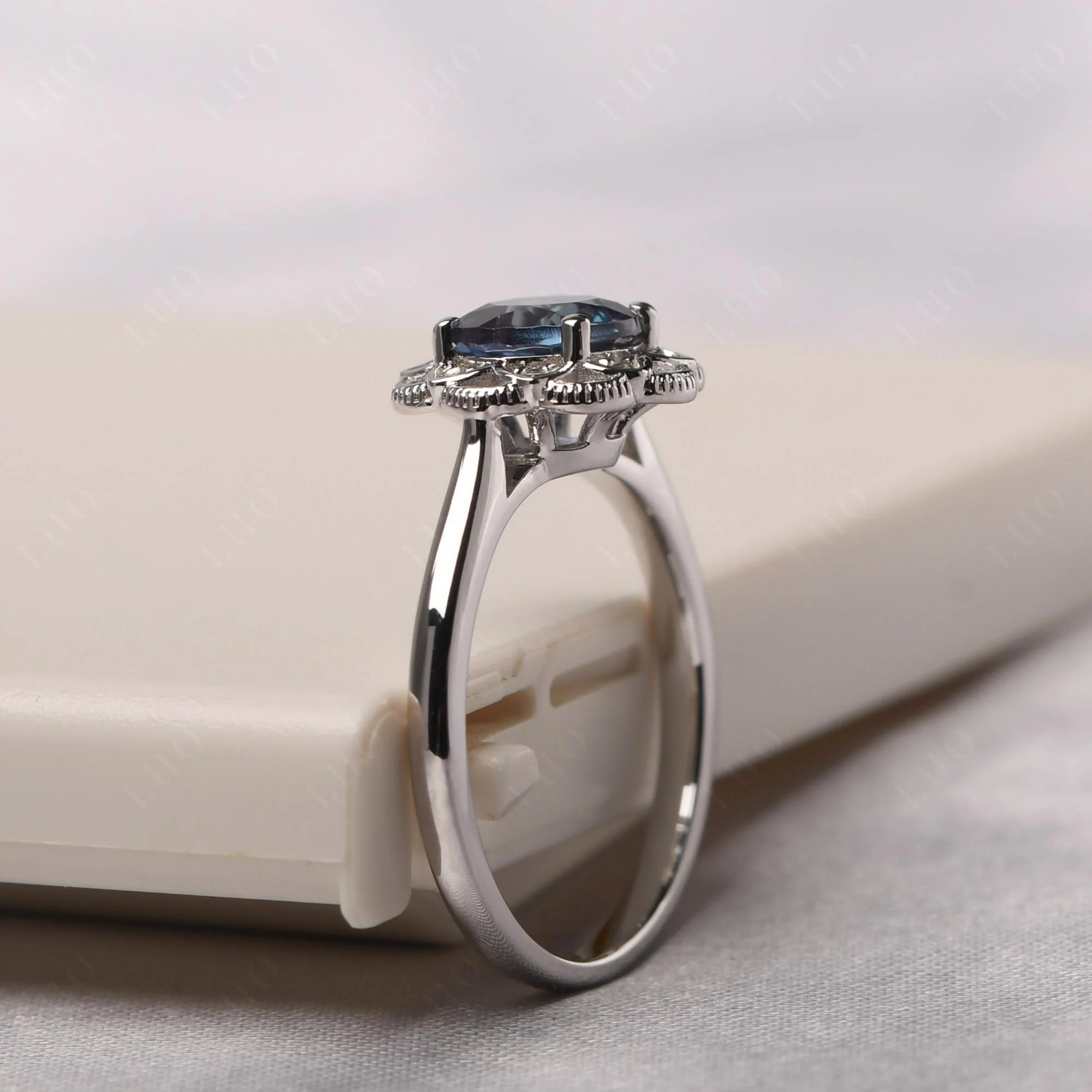 Round Cut Alexandrite Filigree Ring - Image 13