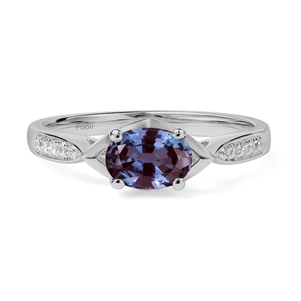 Petite Oval Horizontal Alexandrite Ring - Image 6
