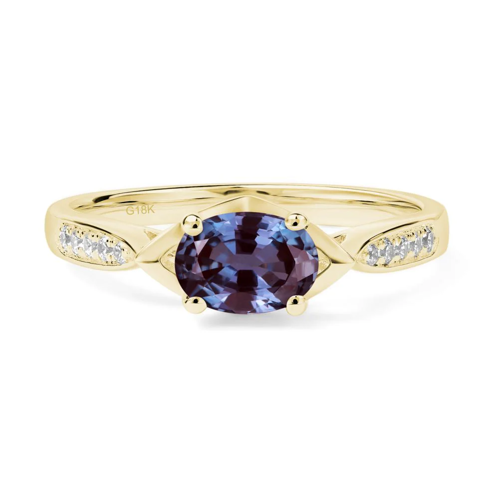 Petite Oval Horizontal Alexandrite Ring - Image 8