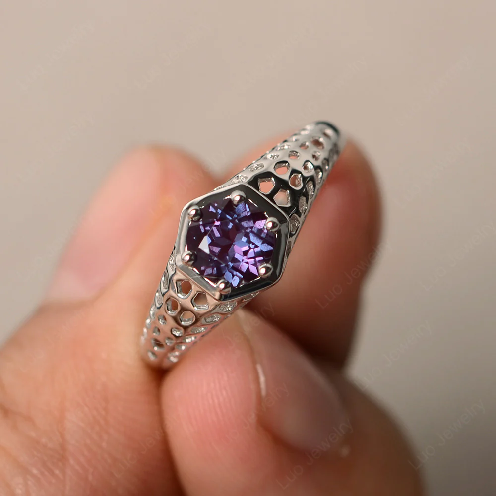 Alexandrite Openwork Ring