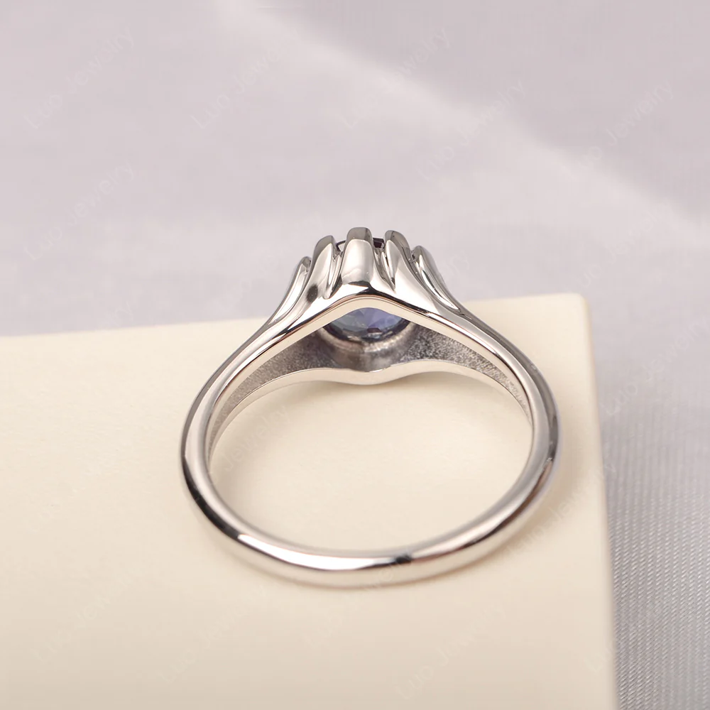 Flame Inspired Alexandrite Solitaire Ring - Image 3