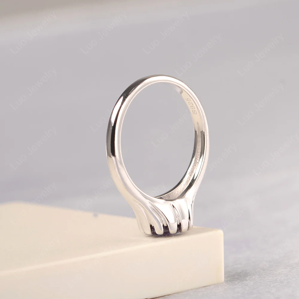 Flame Inspired Alexandrite Solitaire Ring - Image 4