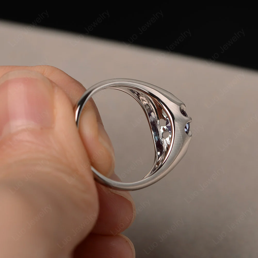 Bold Alexandrite Solitaire Nontraditional Ring - Image 4