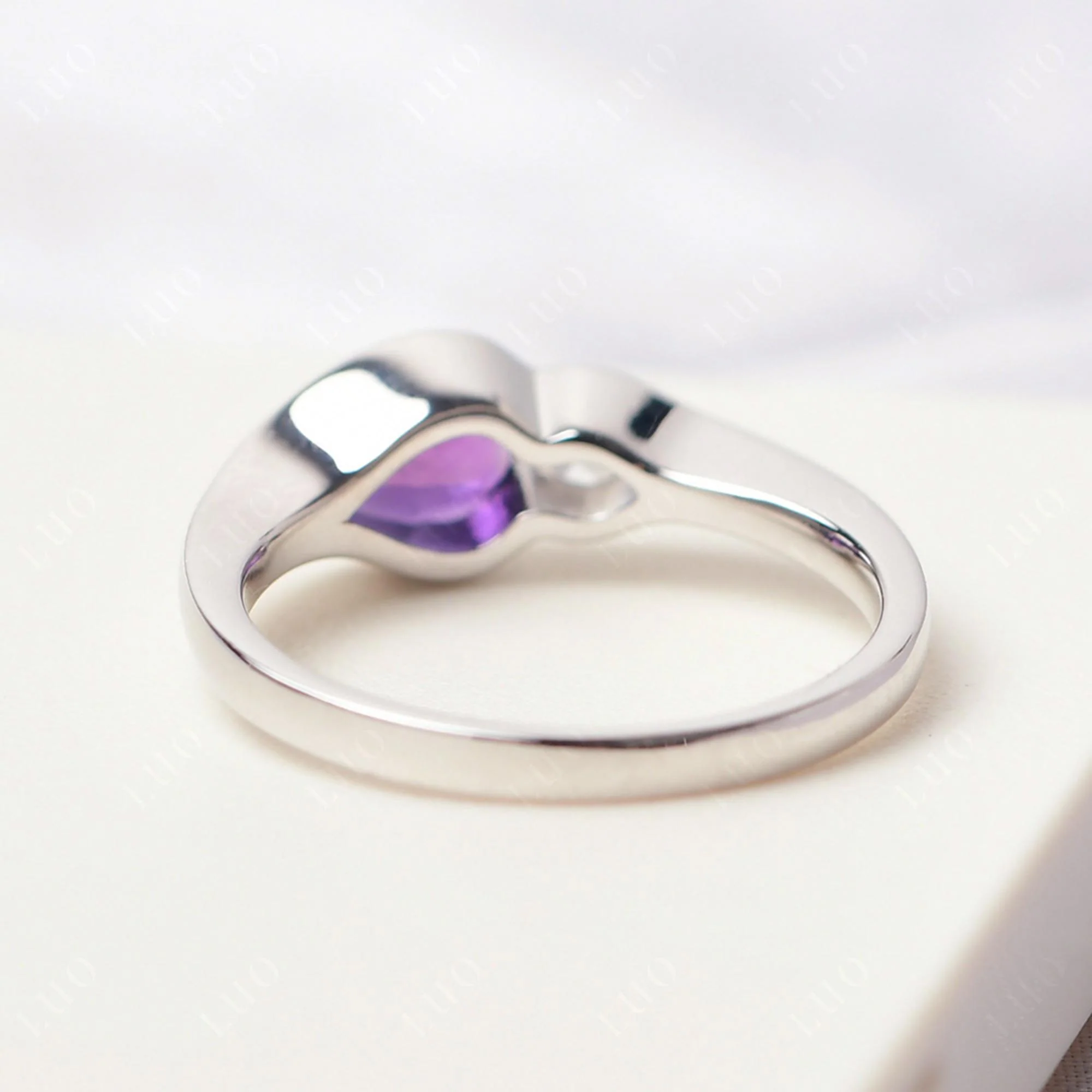 Amethyst Two Stone Wedding Ring - Image 12