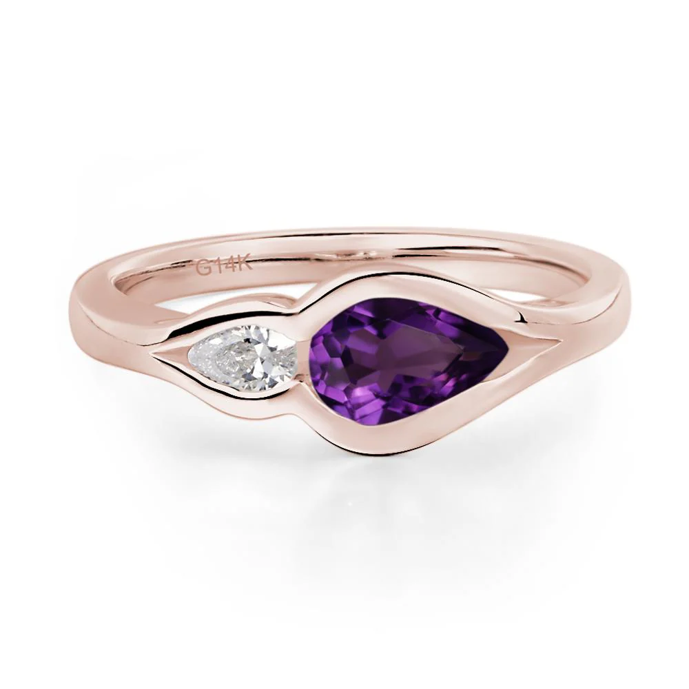 Amethyst Two Stone Wedding Ring - Image 5