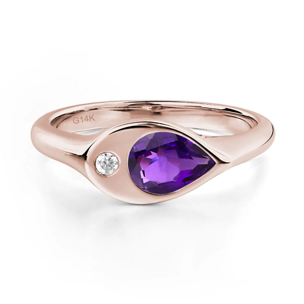 Amethyst Pinky Ring for Women