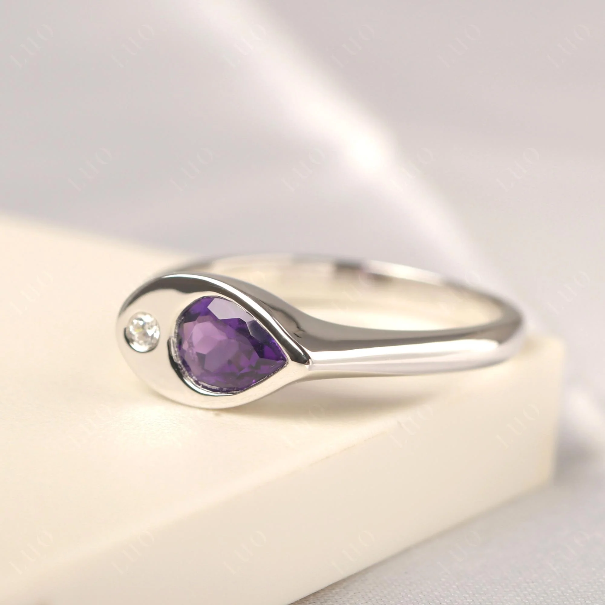 Amethyst Pinky Ring for Women - Image 10