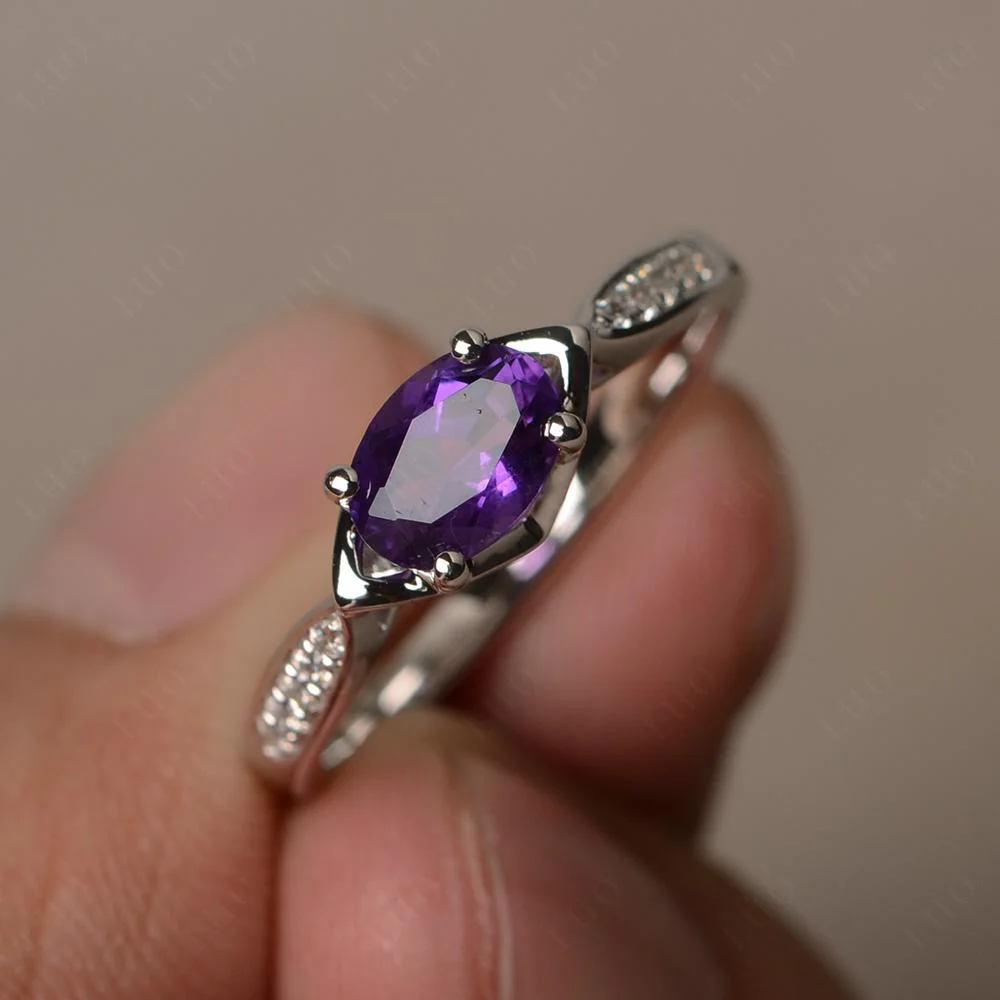 Amethyst Horizontal Oval Ring - Image 10