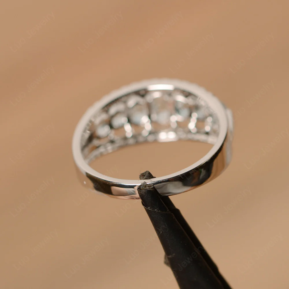 Aquamarine Cluster Cocktail Ring - Image 3