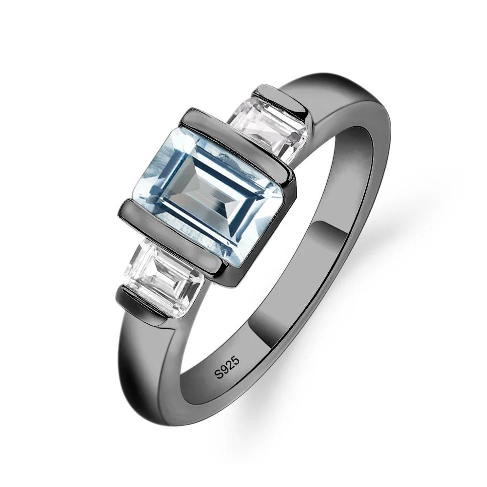 Aquamarine 3 Stone Ring - Image 3