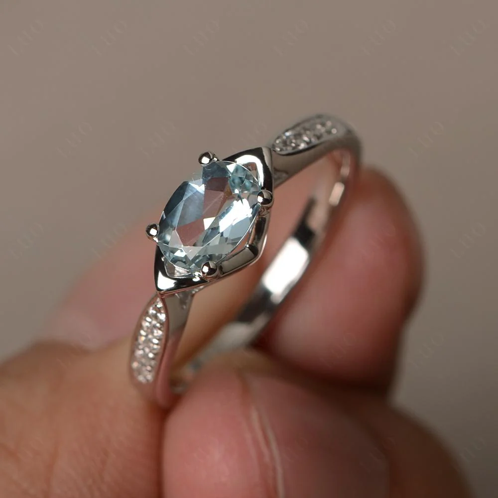 Aquamarine Petite Ring - Image 11