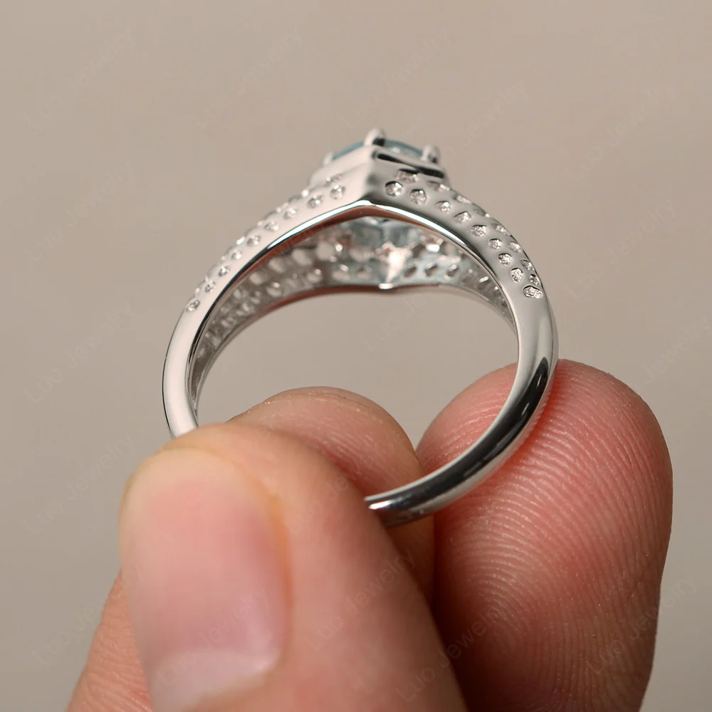 Aquamarine Openwork Ring - Image 2