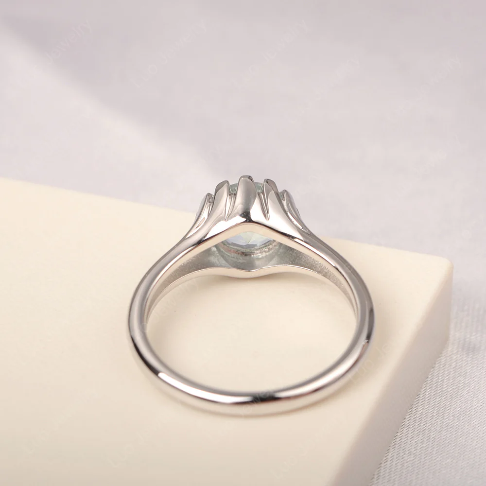 Flame Inspired Aquamarine Solitaire Ring - Image 3