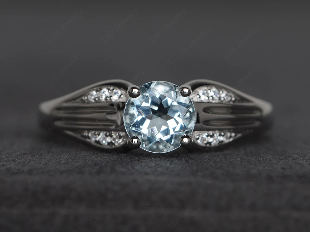 Aquamarine Antique Engagement Ring