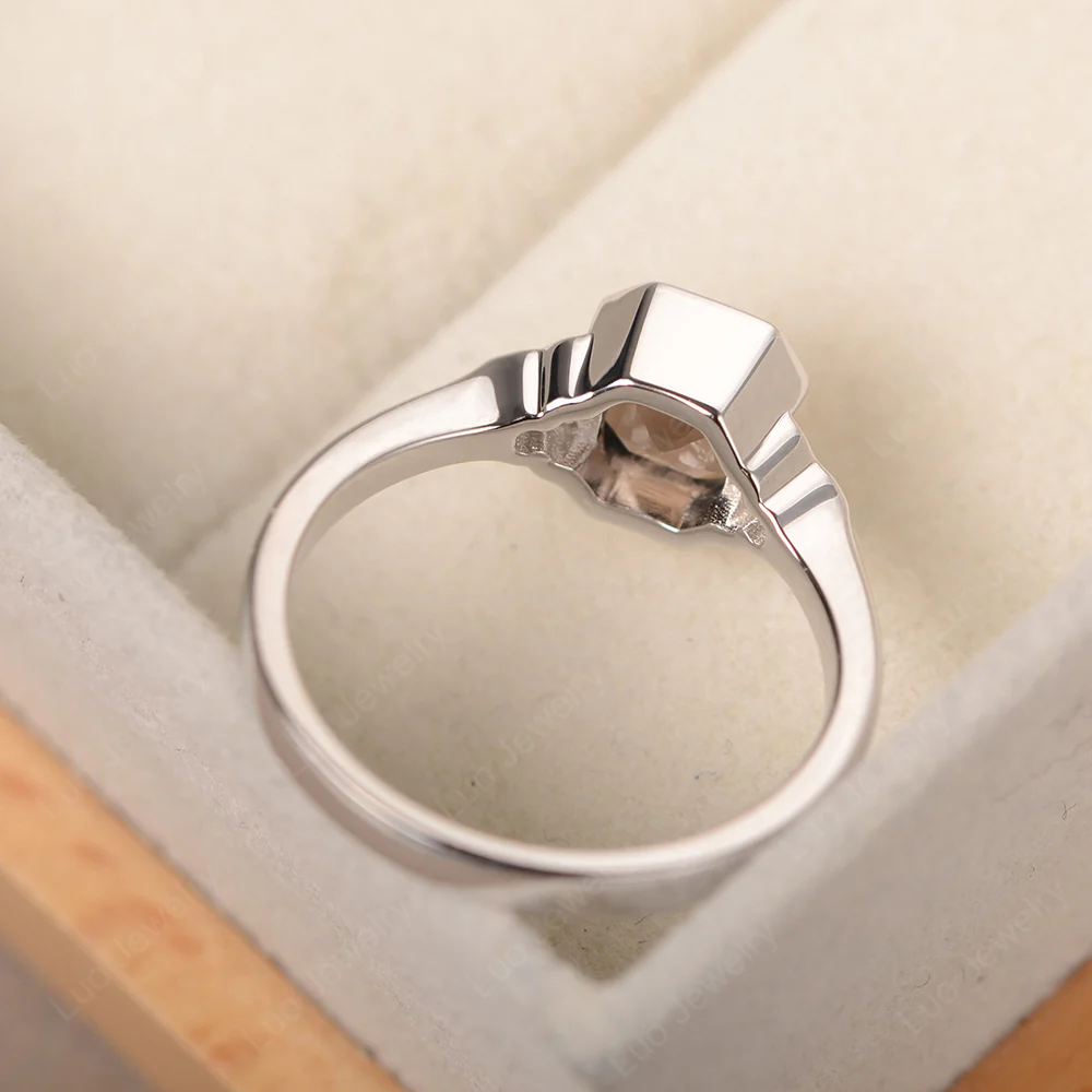 Vintage Asscher Cut Smoky Quartz Ring - Image 3