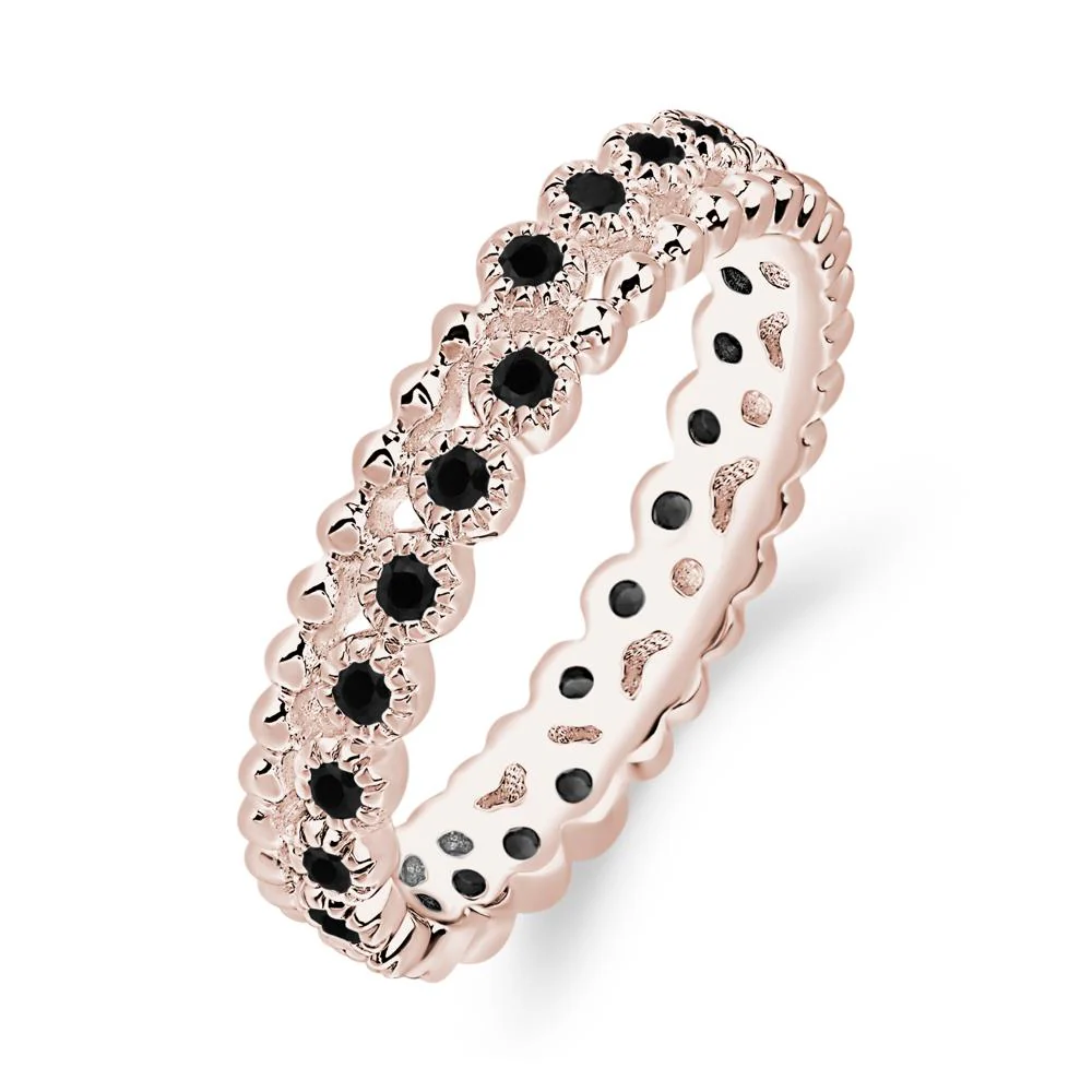 Vintage Inspired Black Spinel Eternity Ring - Image 5
