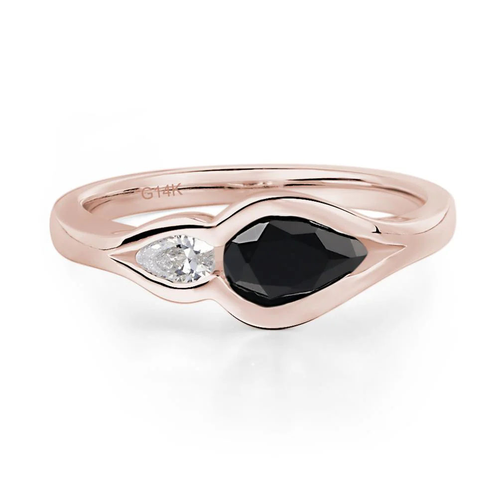 Black Spinel Two Stone Wedding Ring - Image 5