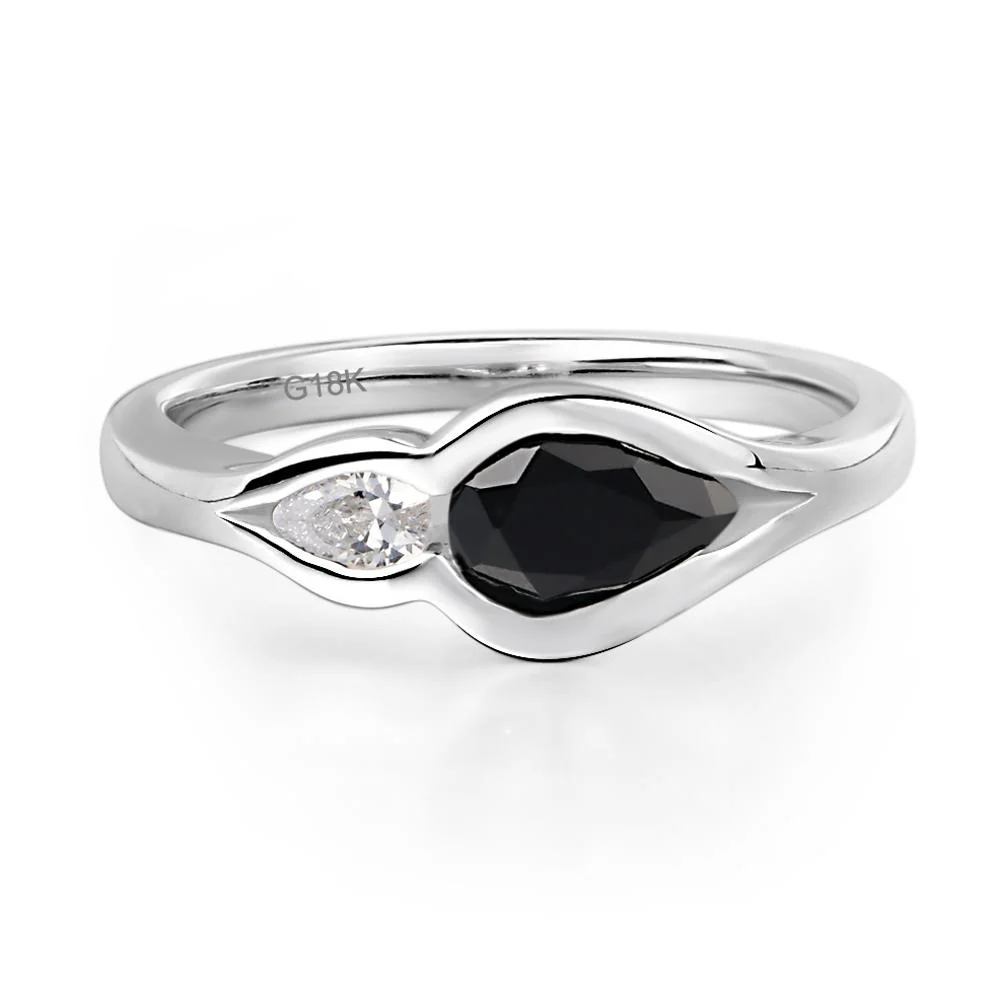 Black Spinel Two Stone Wedding Ring - Image 7