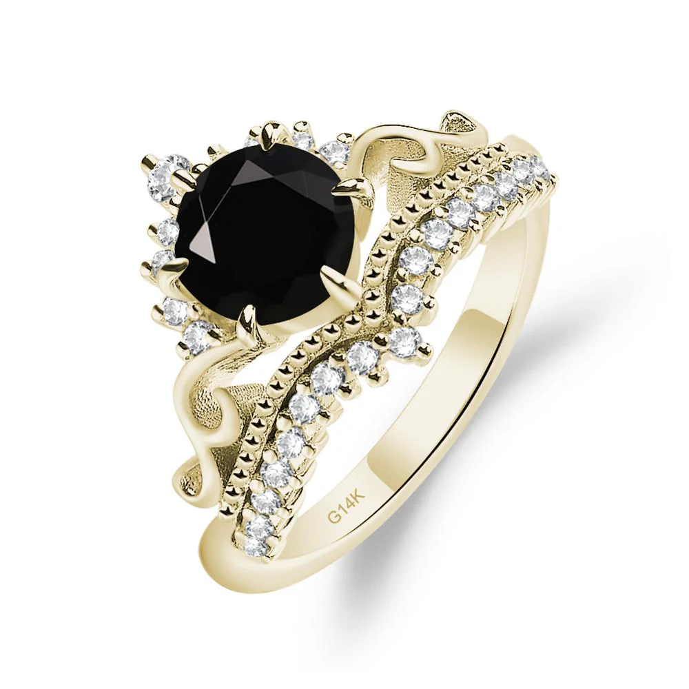 Black Spinel Tiara Promise Ring - Image 4