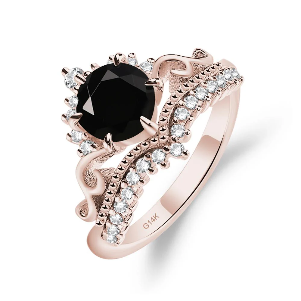 Black Spinel Tiara Promise Ring - Image 5