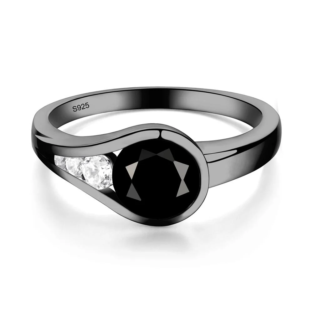 Prince Rupert's Drop Black Spinel Ring
