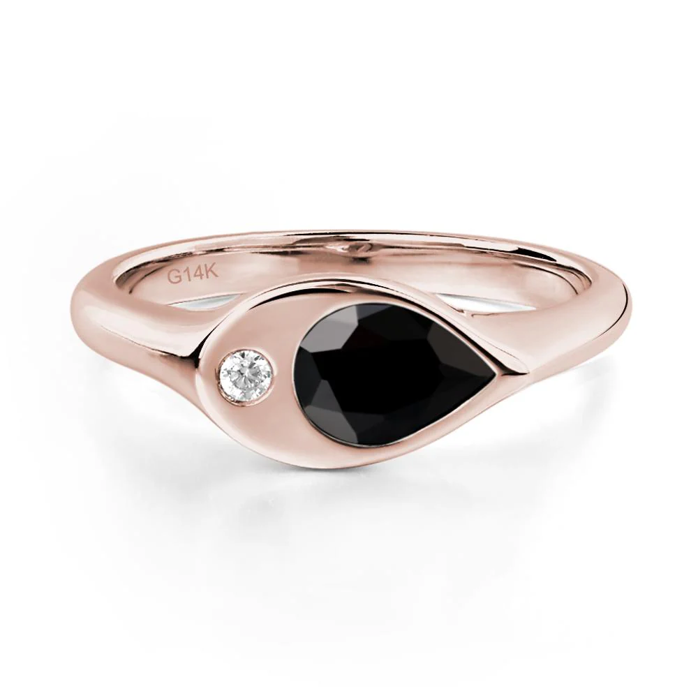 Black Spinel Unique Engagement Ring - Image 5