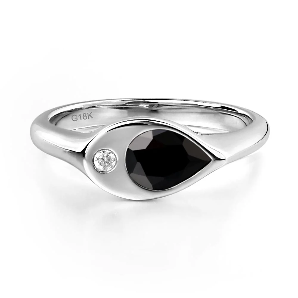 Black Spinel Unique Engagement Ring - Image 7