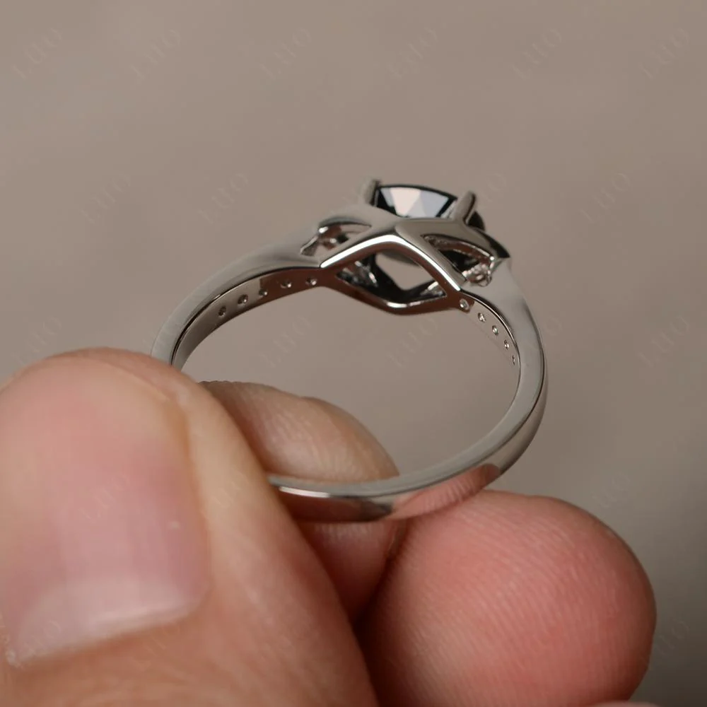 Black Spinel Horizontal Oval Ring - Image 12