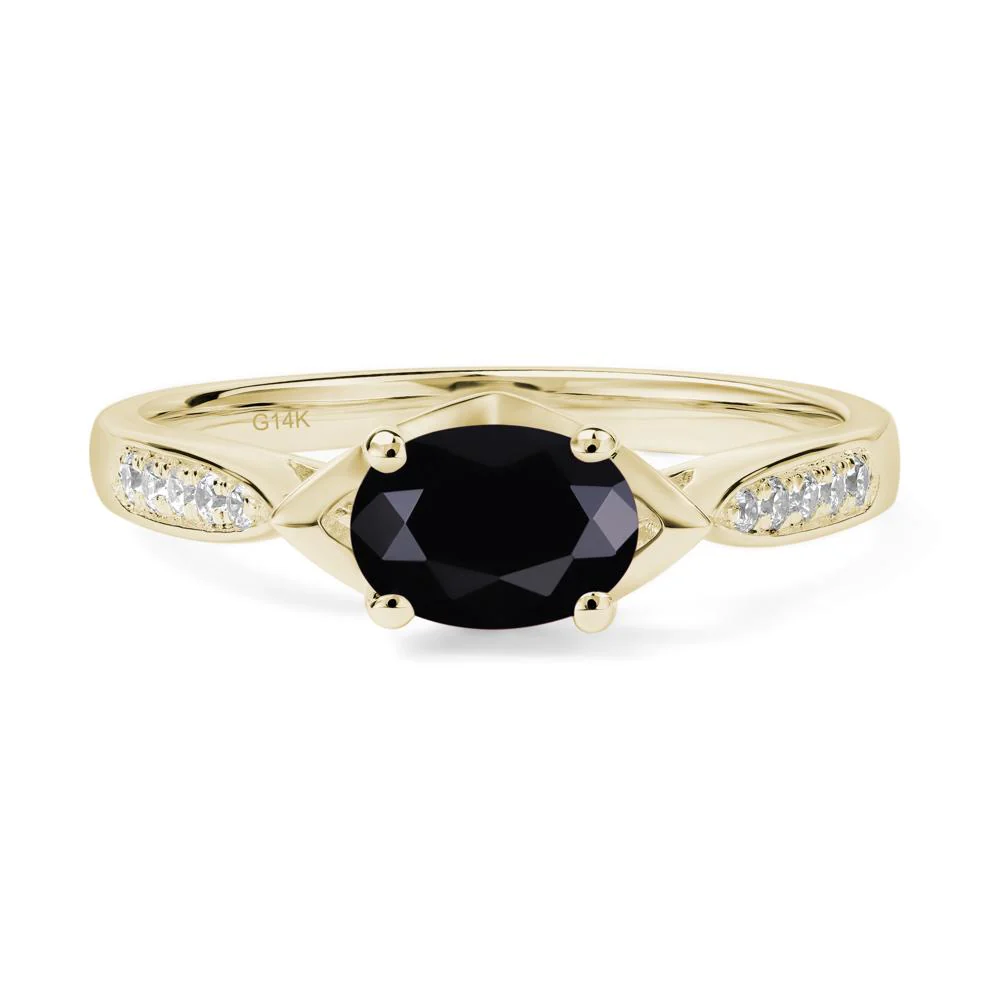Black Spinel Horizontal Oval Ring - Image 4