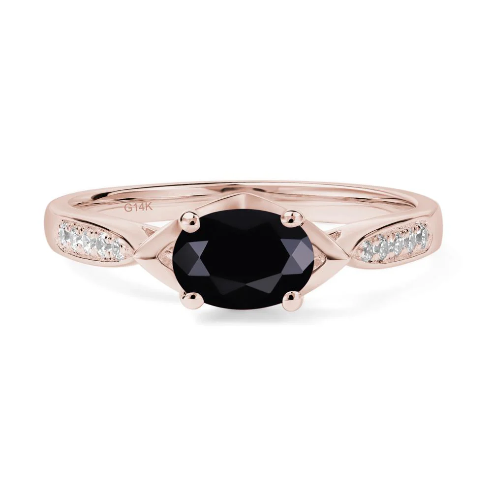 Black Spinel Horizontal Oval Ring - Image 5