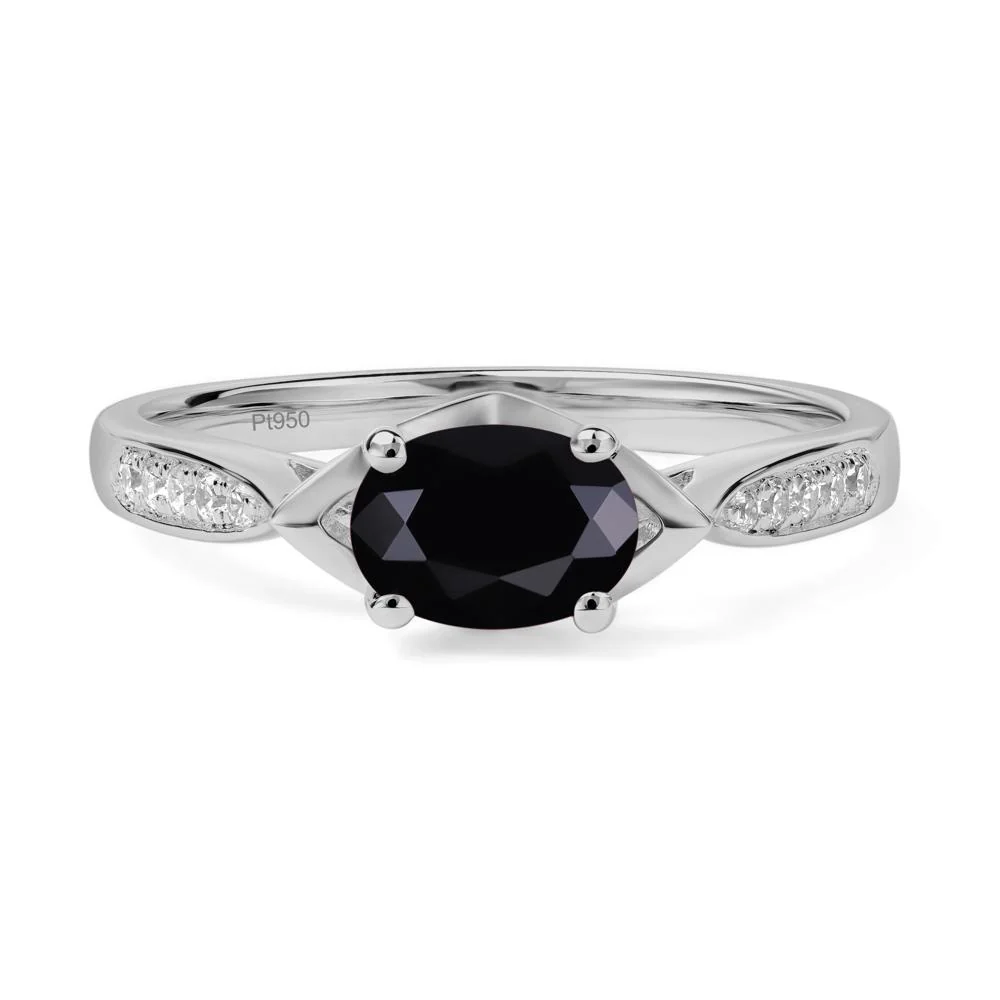 Black Spinel Horizontal Oval Ring - Image 6