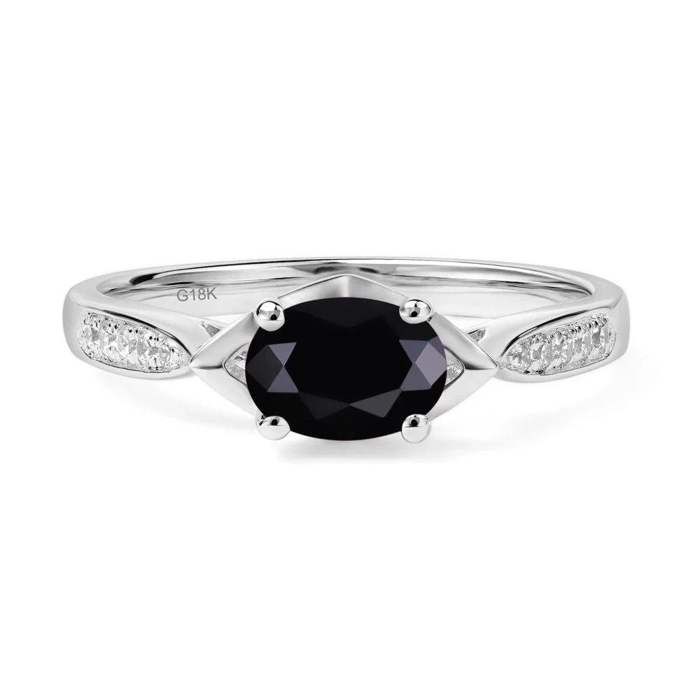 Black Spinel Horizontal Oval Ring - Image 7