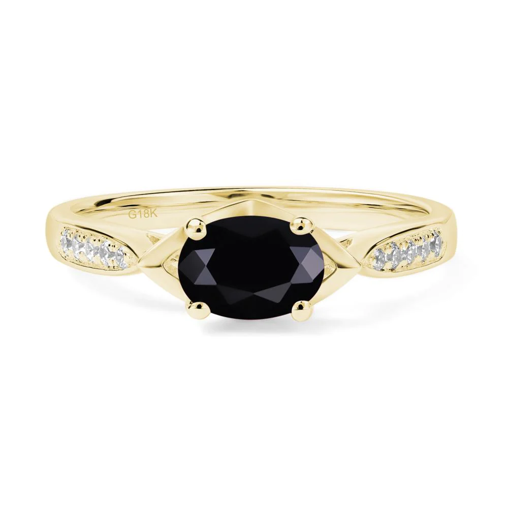 Black Spinel Horizontal Oval Ring - Image 8