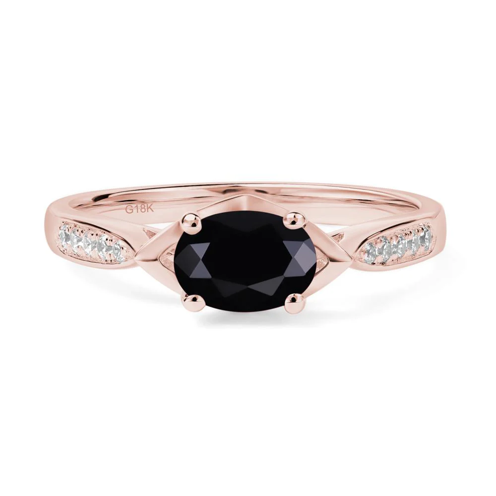 Black Spinel Horizontal Oval Ring - Image 9