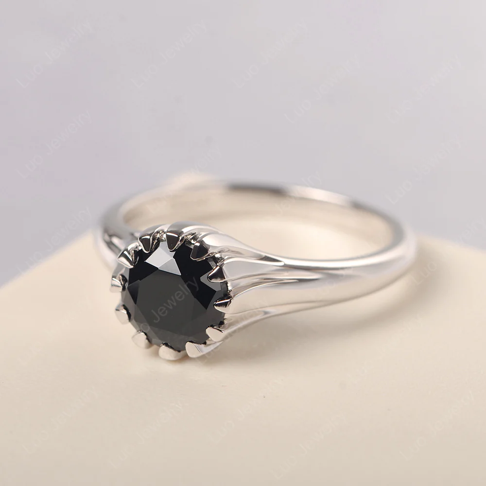 Black Spinel Claw Prong Ring - Image 2