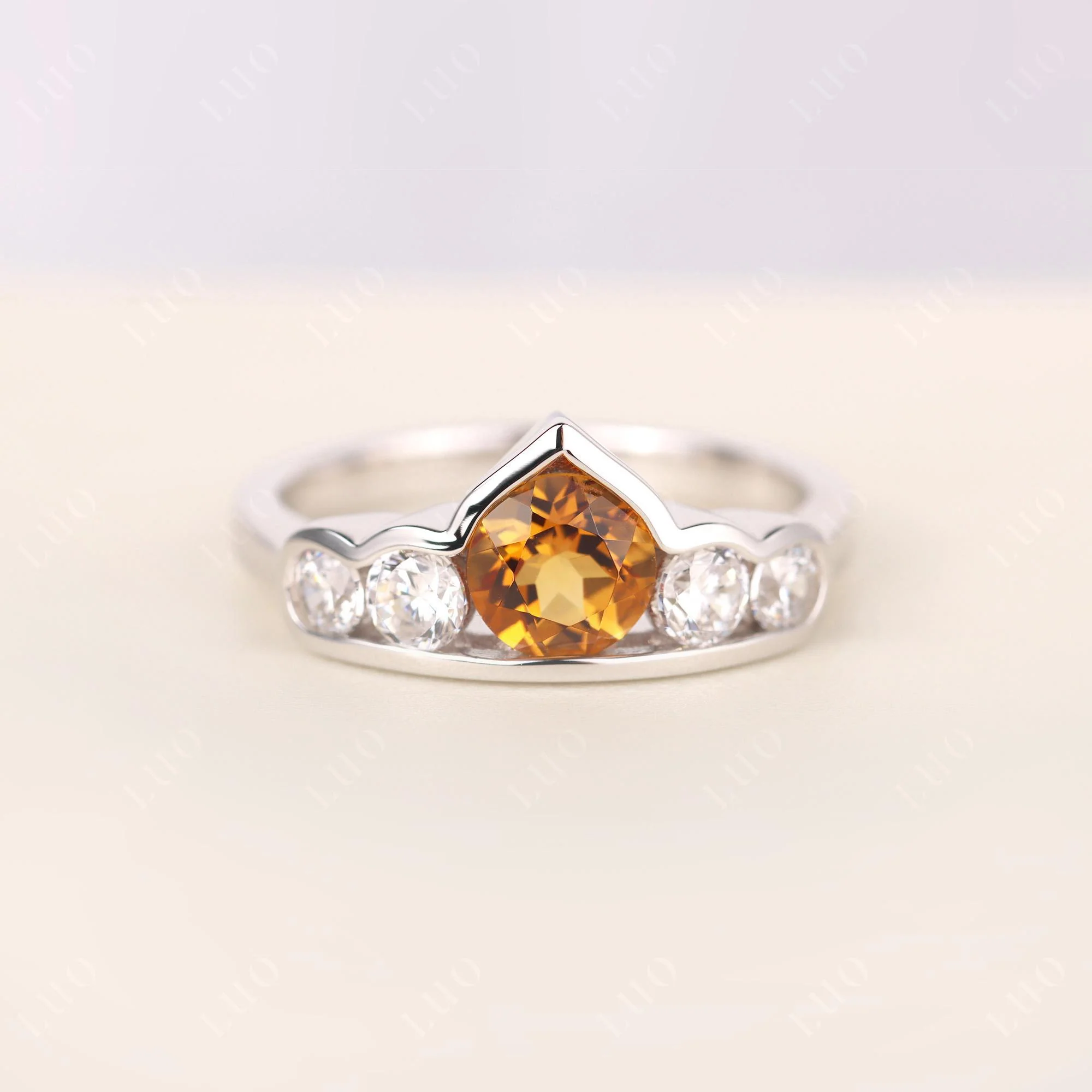Citrine Crown Wedding Ring