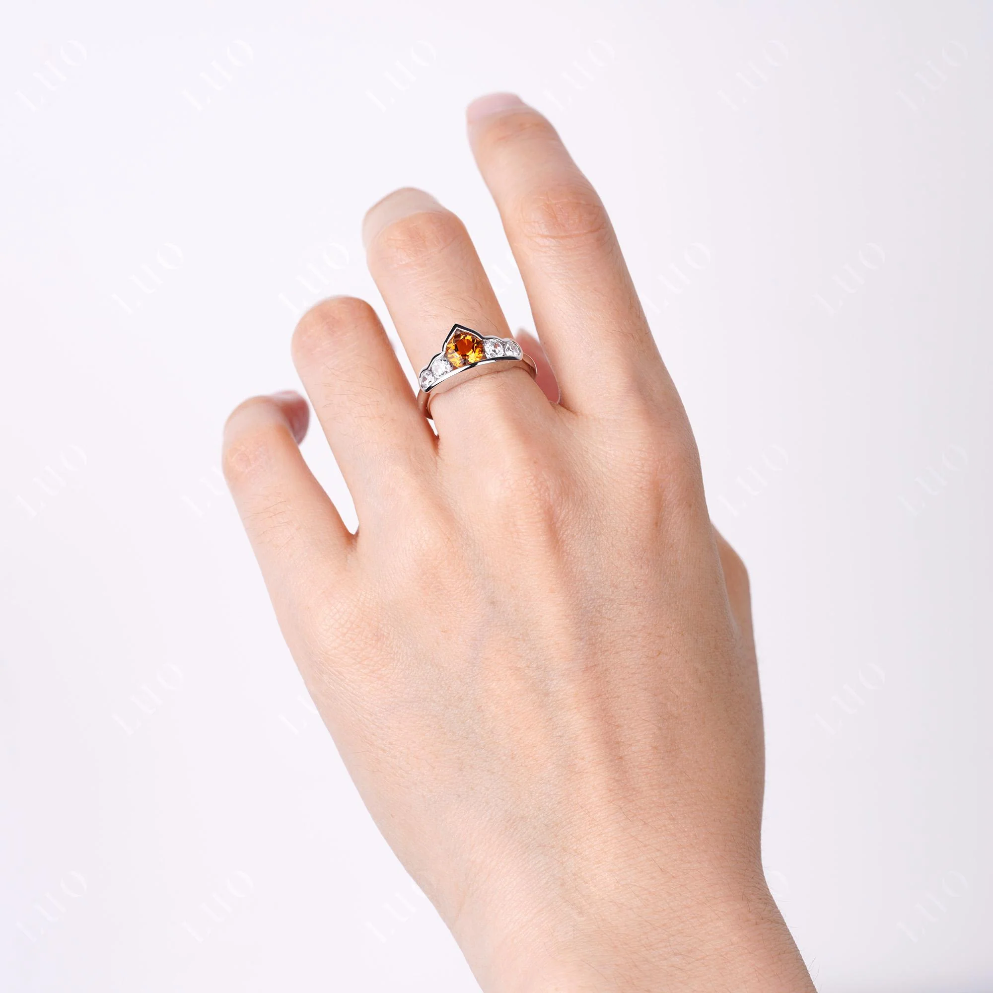 Citrine Crown Wedding Ring - Image 5