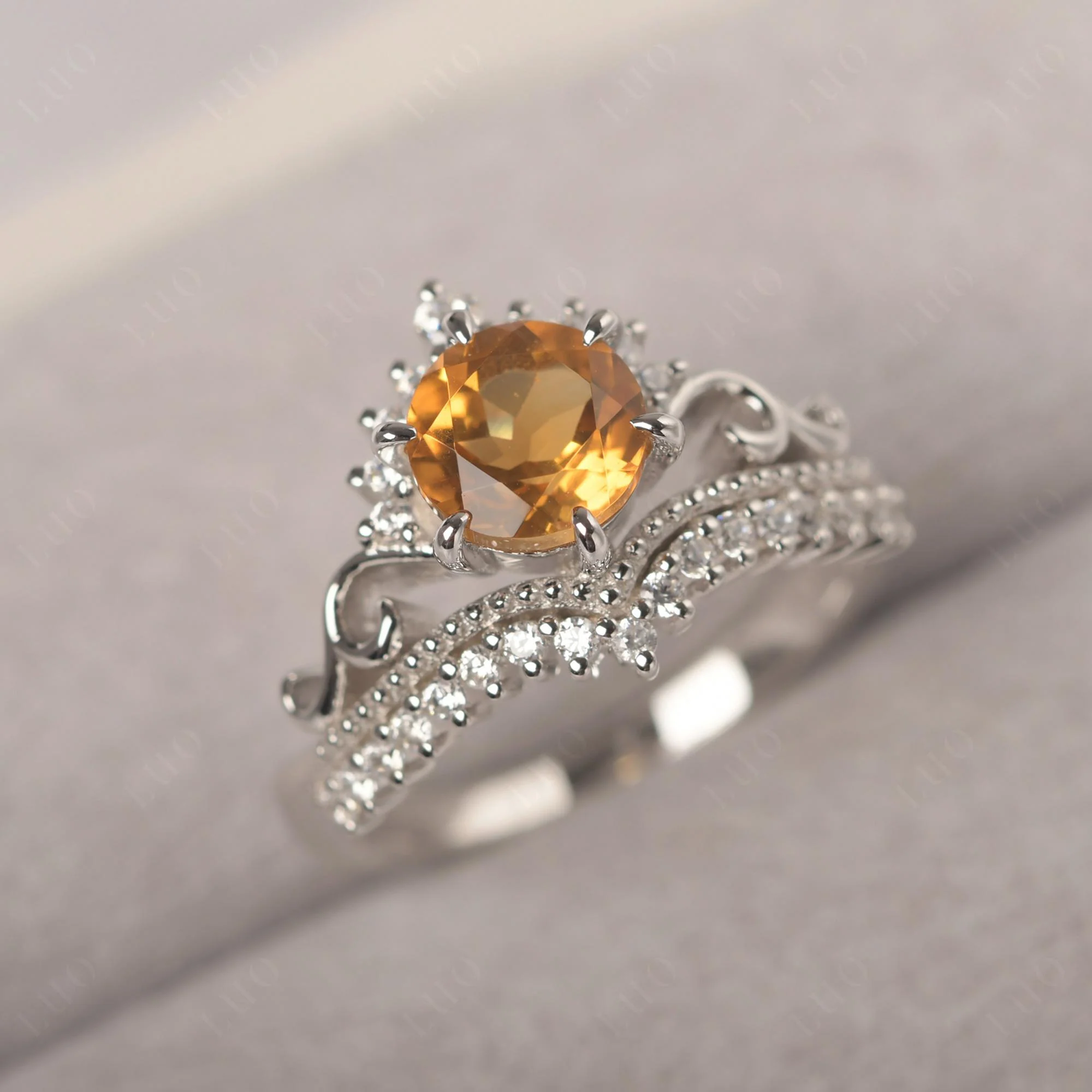 Vintage Citrine Cocktail Ring - Image 10