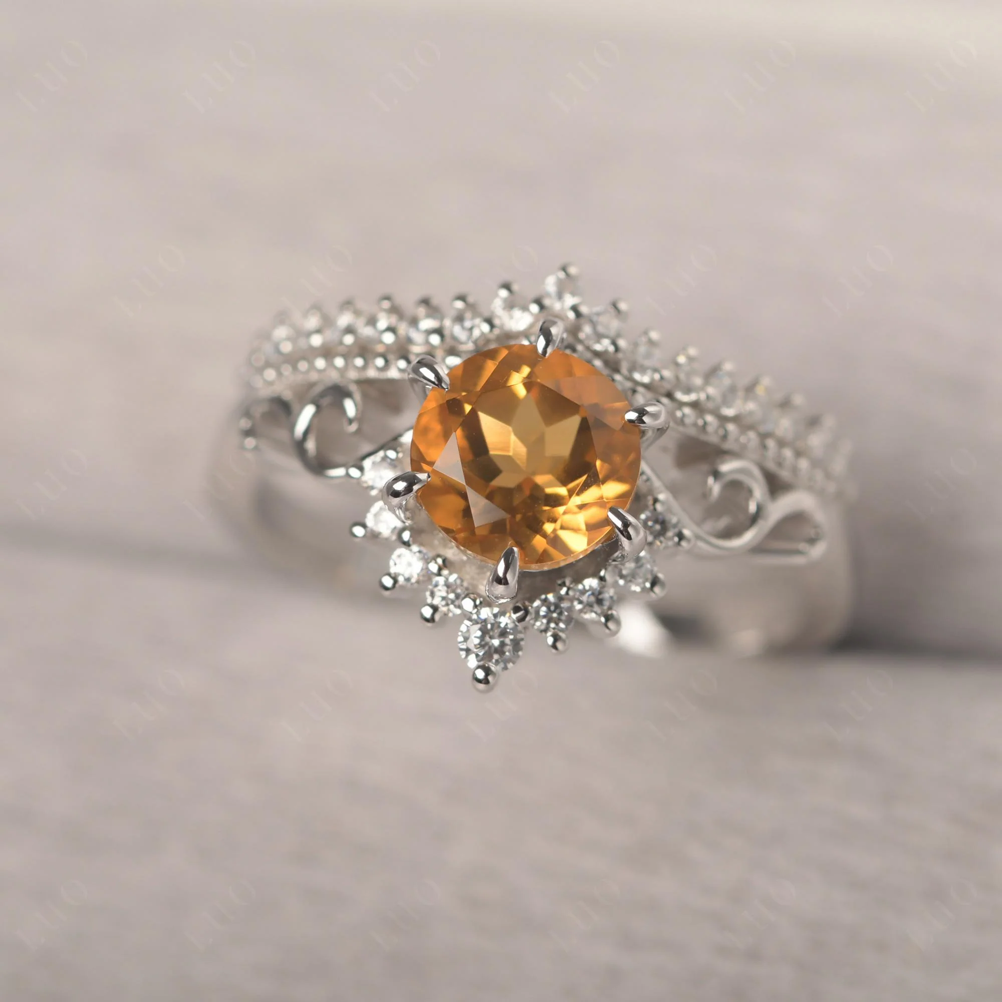 Vintage Citrine Cocktail Ring - Image 11