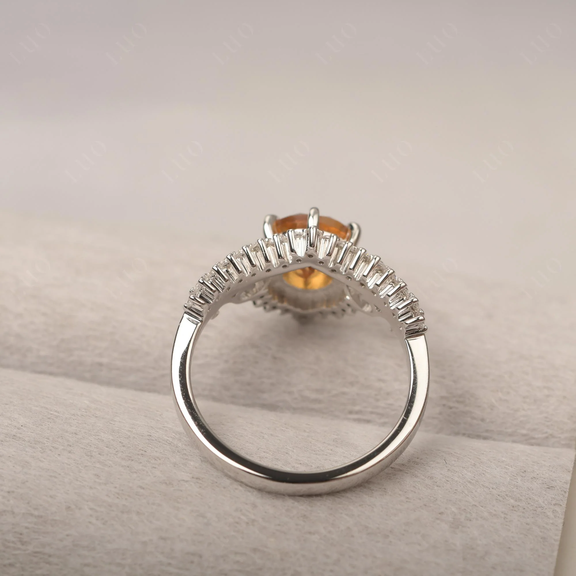 Vintage Citrine Cocktail Ring - Image 12