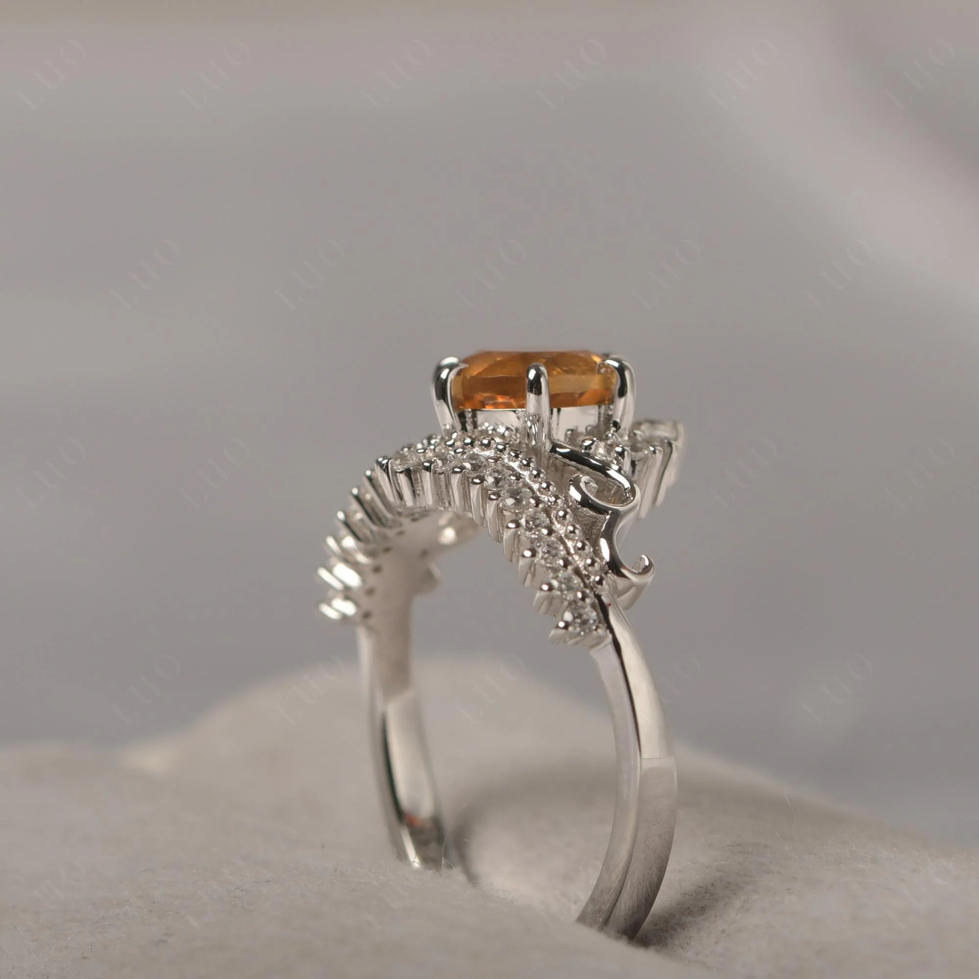 Vintage Citrine Cocktail Ring - Image 13